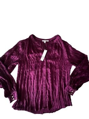 Chico's Sweet Berry Crinkle Blouse - Deep Plum Chico’s Size 1 / women’s 8 NWT